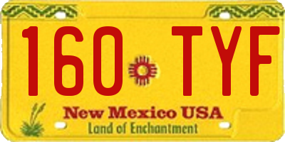 NM license plate 160TYF