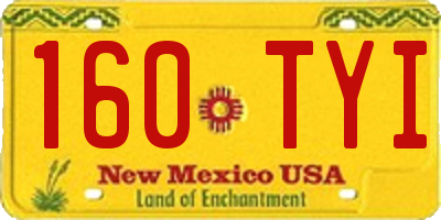 NM license plate 160TYI