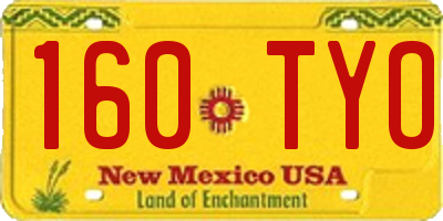 NM license plate 160TYO