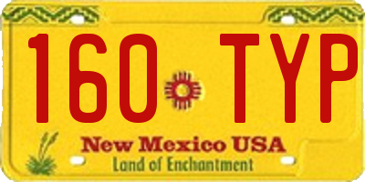 NM license plate 160TYP