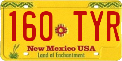 NM license plate 160TYR