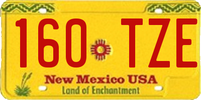 NM license plate 160TZE