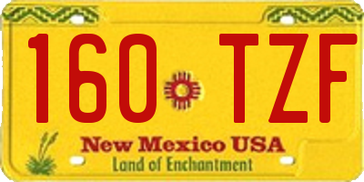 NM license plate 160TZF