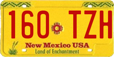 NM license plate 160TZH