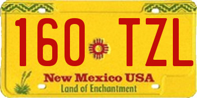 NM license plate 160TZL