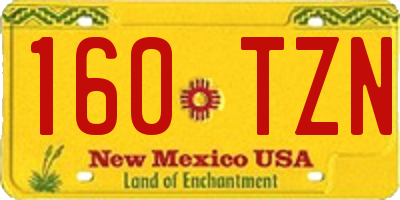 NM license plate 160TZN