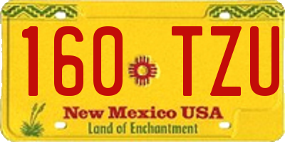 NM license plate 160TZU