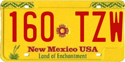 NM license plate 160TZW