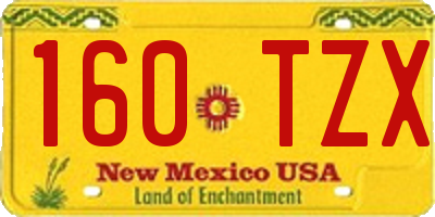 NM license plate 160TZX