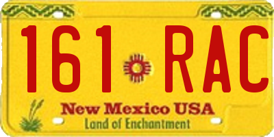 NM license plate 161RAC