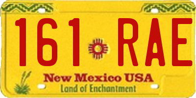 NM license plate 161RAE