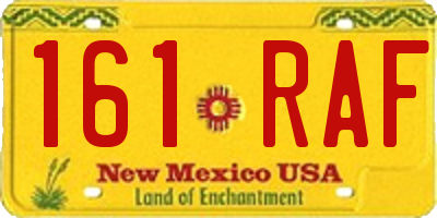 NM license plate 161RAF