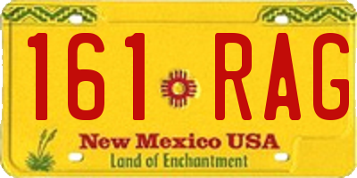 NM license plate 161RAG