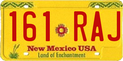 NM license plate 161RAJ