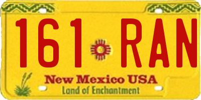 NM license plate 161RAN