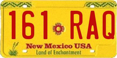 NM license plate 161RAQ