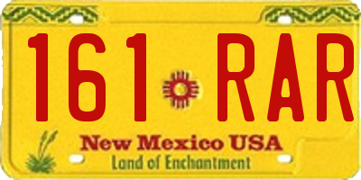 NM license plate 161RAR