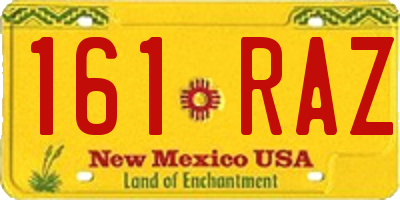 NM license plate 161RAZ