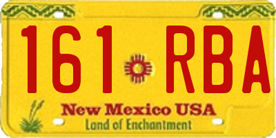 NM license plate 161RBA