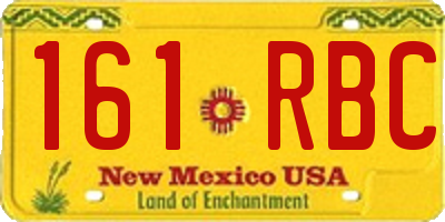 NM license plate 161RBC