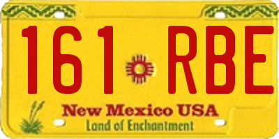 NM license plate 161RBE