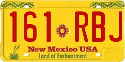NM license plate 161RBJ