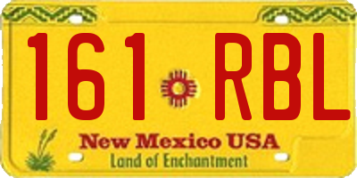 NM license plate 161RBL