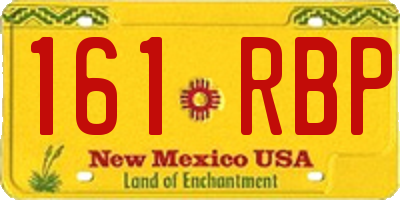 NM license plate 161RBP