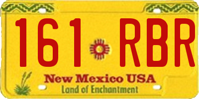 NM license plate 161RBR