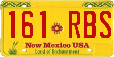 NM license plate 161RBS