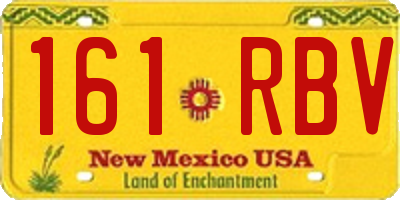 NM license plate 161RBV