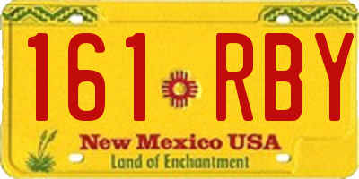 NM license plate 161RBY
