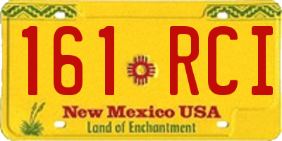 NM license plate 161RCI