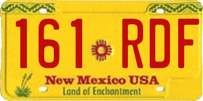 NM license plate 161RDF