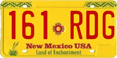 NM license plate 161RDG