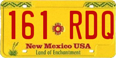 NM license plate 161RDQ