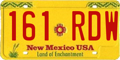 NM license plate 161RDW