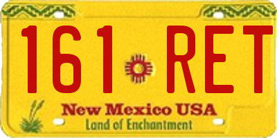 NM license plate 161RET