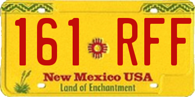 NM license plate 161RFF