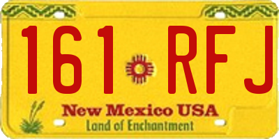 NM license plate 161RFJ