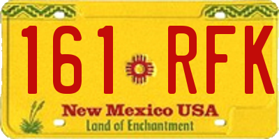 NM license plate 161RFK