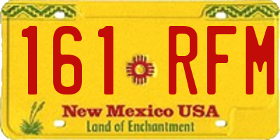 NM license plate 161RFM