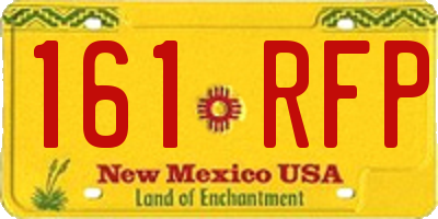 NM license plate 161RFP