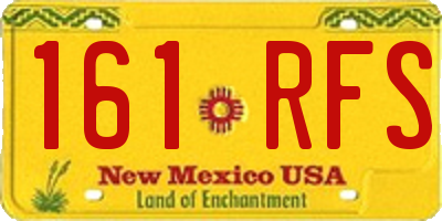 NM license plate 161RFS