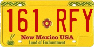 NM license plate 161RFY