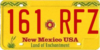 NM license plate 161RFZ