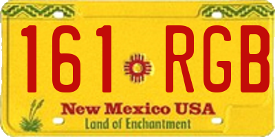 NM license plate 161RGB