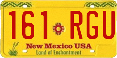 NM license plate 161RGU