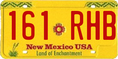 NM license plate 161RHB