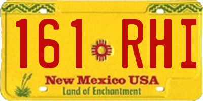 NM license plate 161RHI